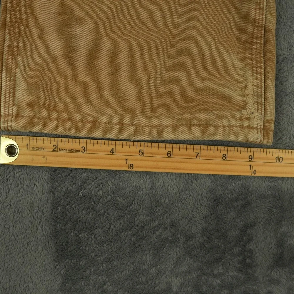 Carhartt B111 Carpenter Pants Men 36x32(34x31) Brown Flannel Lined Duck Canvas